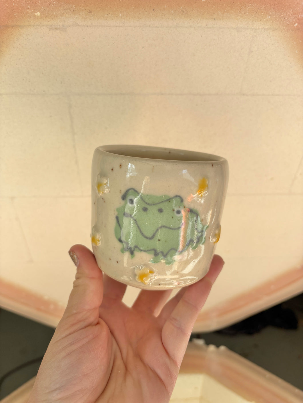 Flowers and Frog Cup